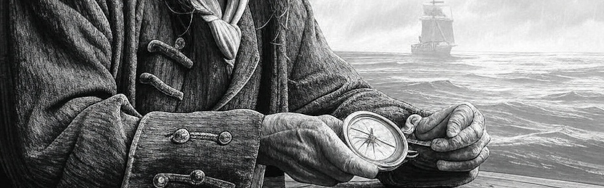 18th-Century Pirate Compass with Legend Key